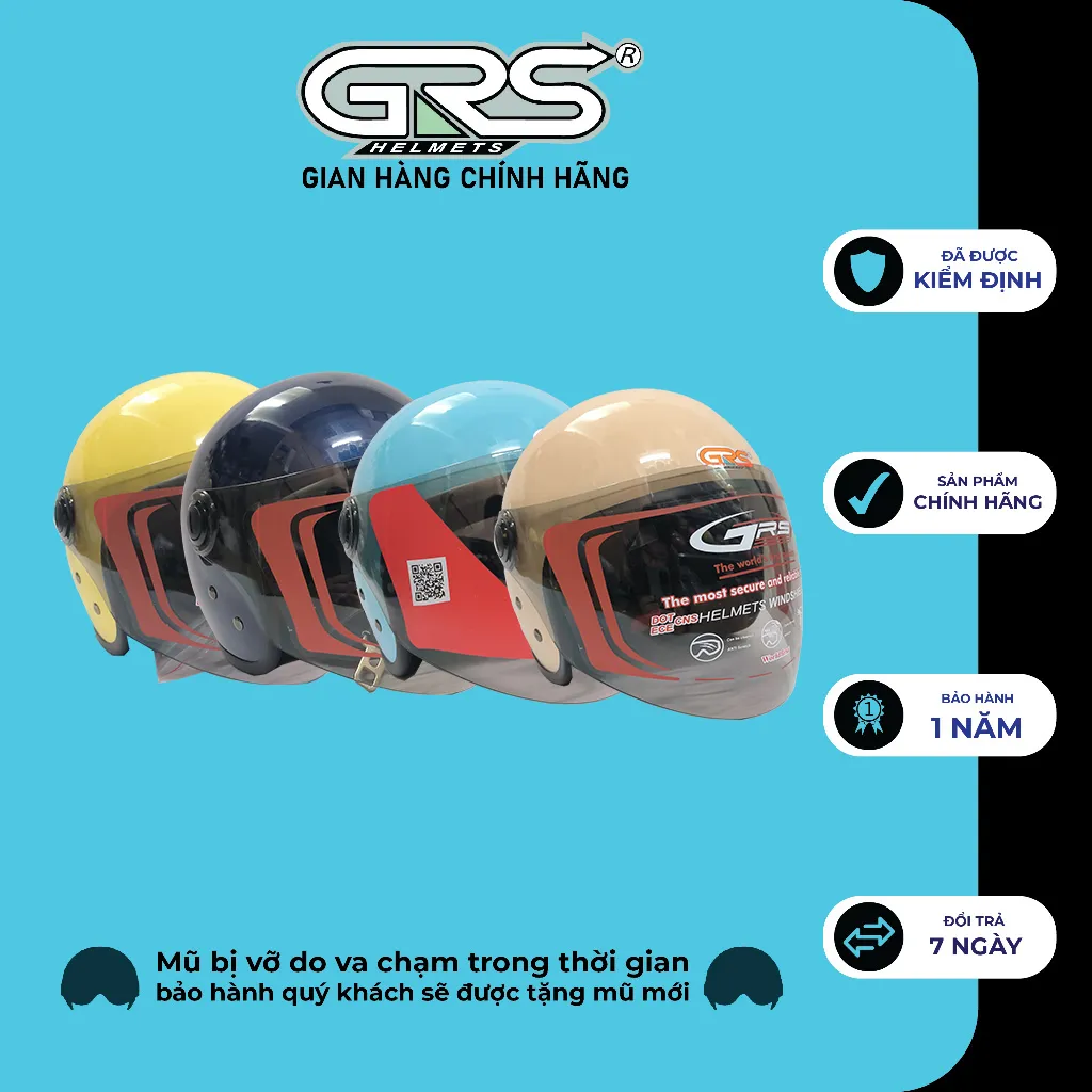 Ảnh Mũ bảo hiểm chính hãng GRS A368K – kèm kính 4