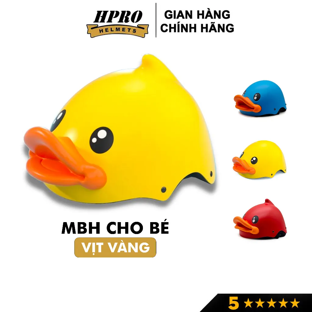 Ảnh Mũ bảo hiểm cho bé Hpro helmet, kiểu dáng con vịt vàng đáng yêu, siêu cute, cho trẻ em từ 2 đến 6 tuổi 1