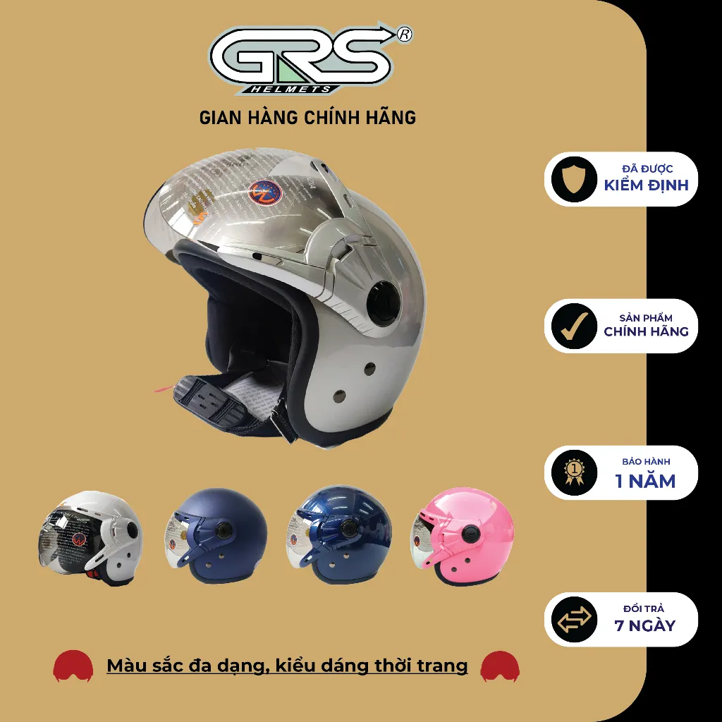 Ảnh Mũ Bảo Hiểm Đẹp GRS A368K (nhiều màu) 2