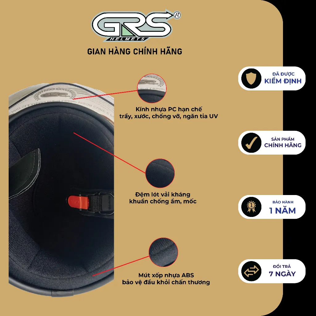 Ảnh Mũ Bảo Hiểm Đẹp GRS A368K (nhiều màu) 4