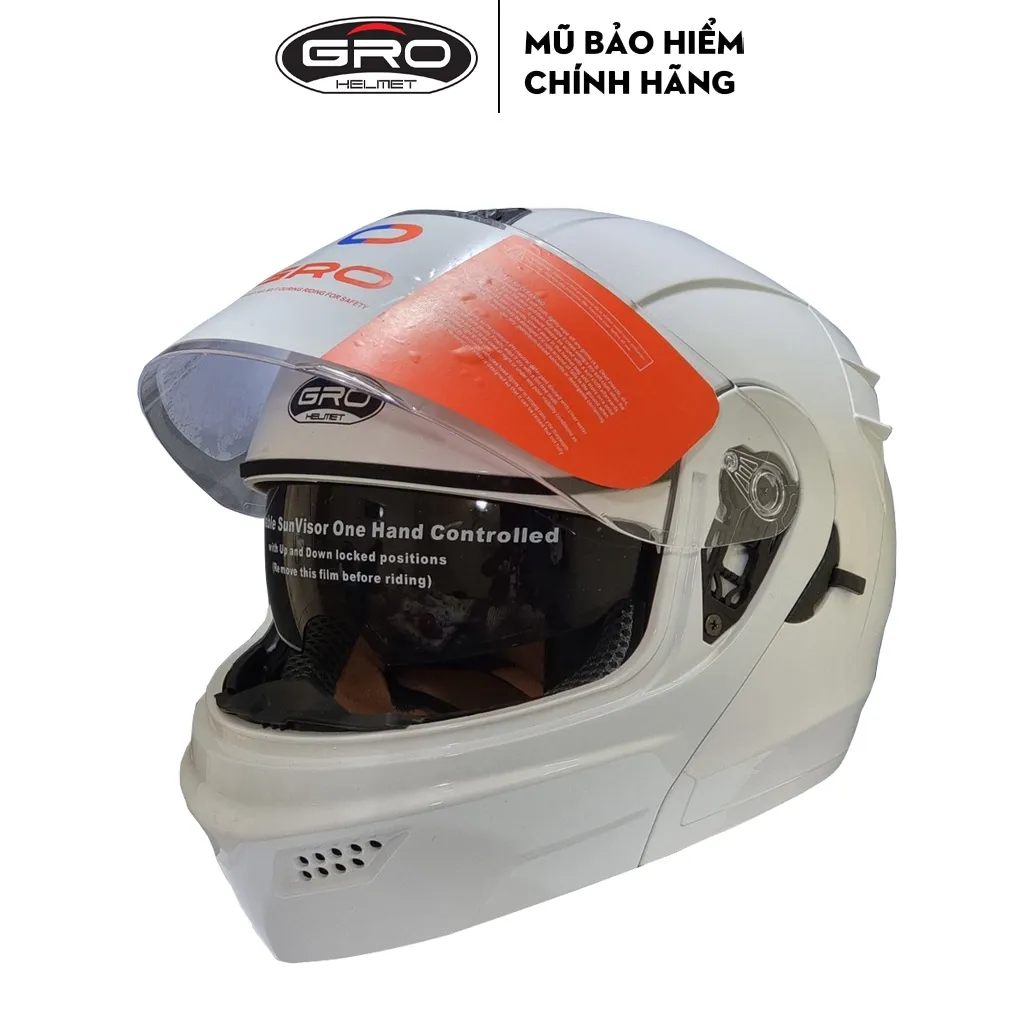Ảnh Mũ bảo hiểm FullFace GRO HELMET ST26 chuyên phượt 2 kính, an toàn, hiện đại, Freesize vòng đầu từ 56-59cm 4