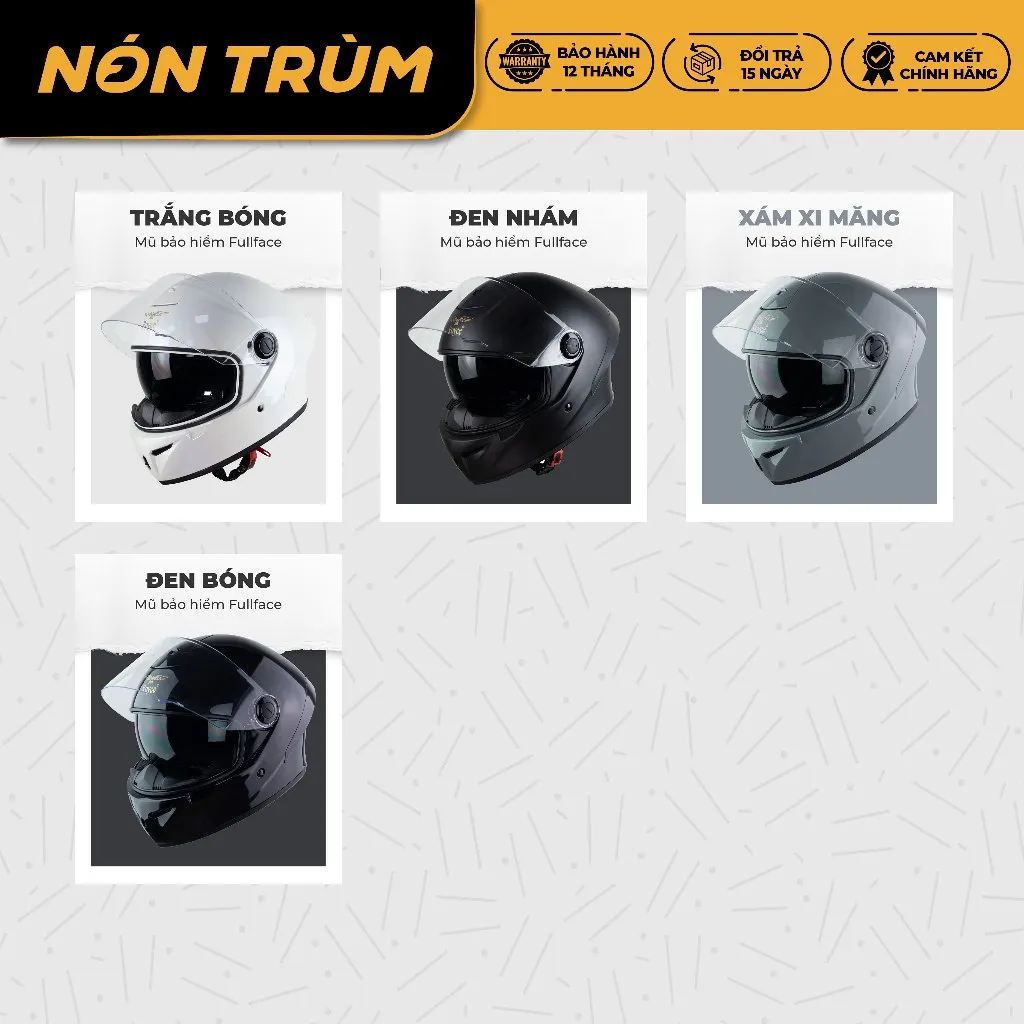 Ảnh Mũ bảo hiểm fullface Royce Xh04 có 2 kính đi xe máy phượt chính hãng 2