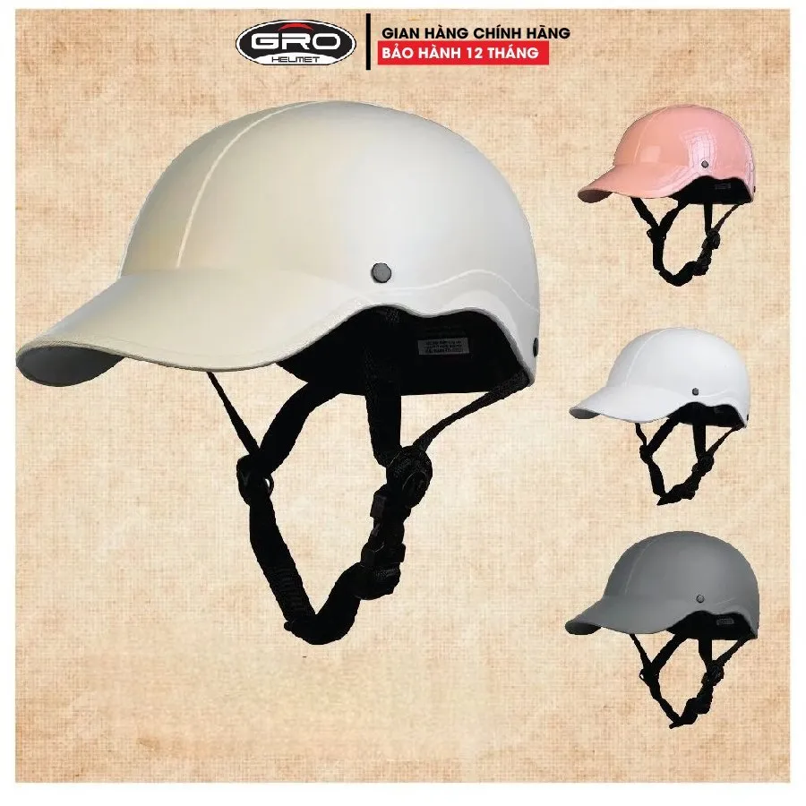 Ảnh Mũ bảo hiểm lưỡi trai GRO t68 thời trang cao cấp,Nón bảo hiểm kết chắn nắng cho cả nam nữ hàng chính hãng có tem 1