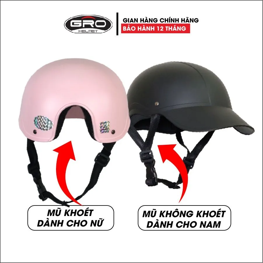 Ảnh Mũ bảo hiểm lưỡi trai GRO t68 thời trang cao cấp,Nón bảo hiểm kết chắn nắng cho cả nam nữ hàng chính hãng có tem 2