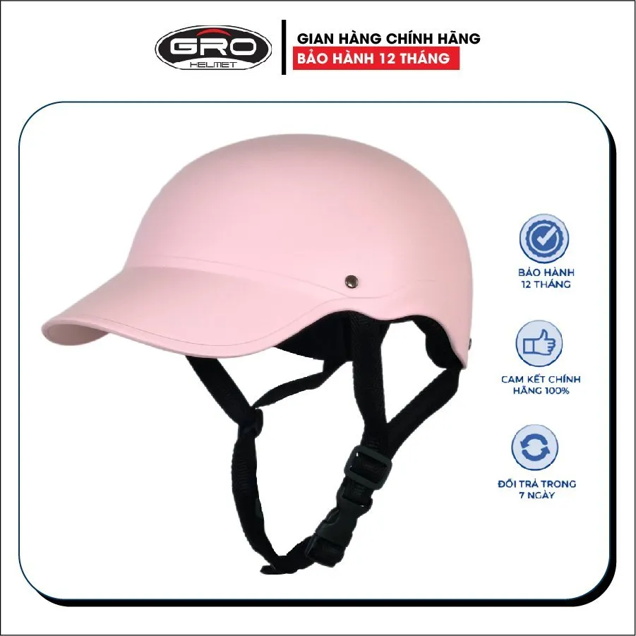 Ảnh Mũ bảo hiểm lưỡi trai GRO t68 thời trang cao cấp,Nón bảo hiểm kết chắn nắng cho cả nam nữ hàng chính hãng có tem 4