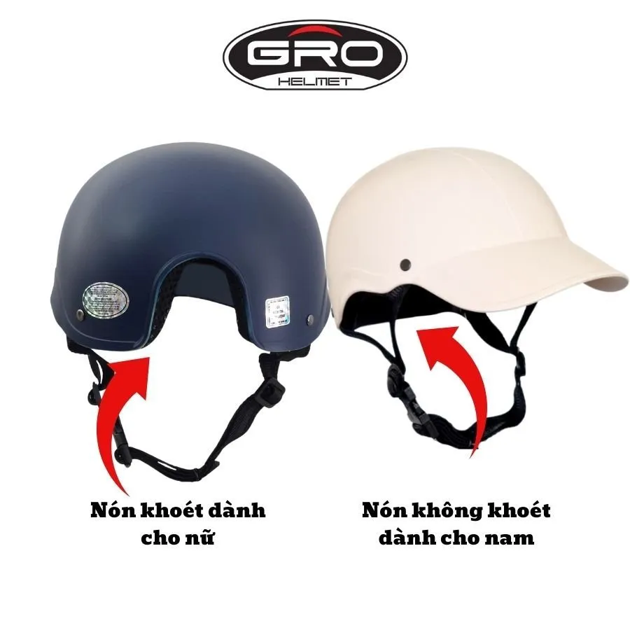 Ảnh Mũ bảo hiểm lưỡi trai GRO thời trang,sơn cao cấp,size 55-58cm dành cho cả nam nữ giá rẻ hàng chính hãng có tem 1