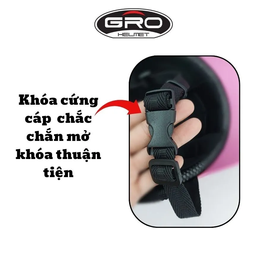 Ảnh Mũ bảo hiểm lưỡi trai GRO thời trang,sơn cao cấp,size 55-58cm dành cho cả nam nữ giá rẻ hàng chính hãng có tem 2