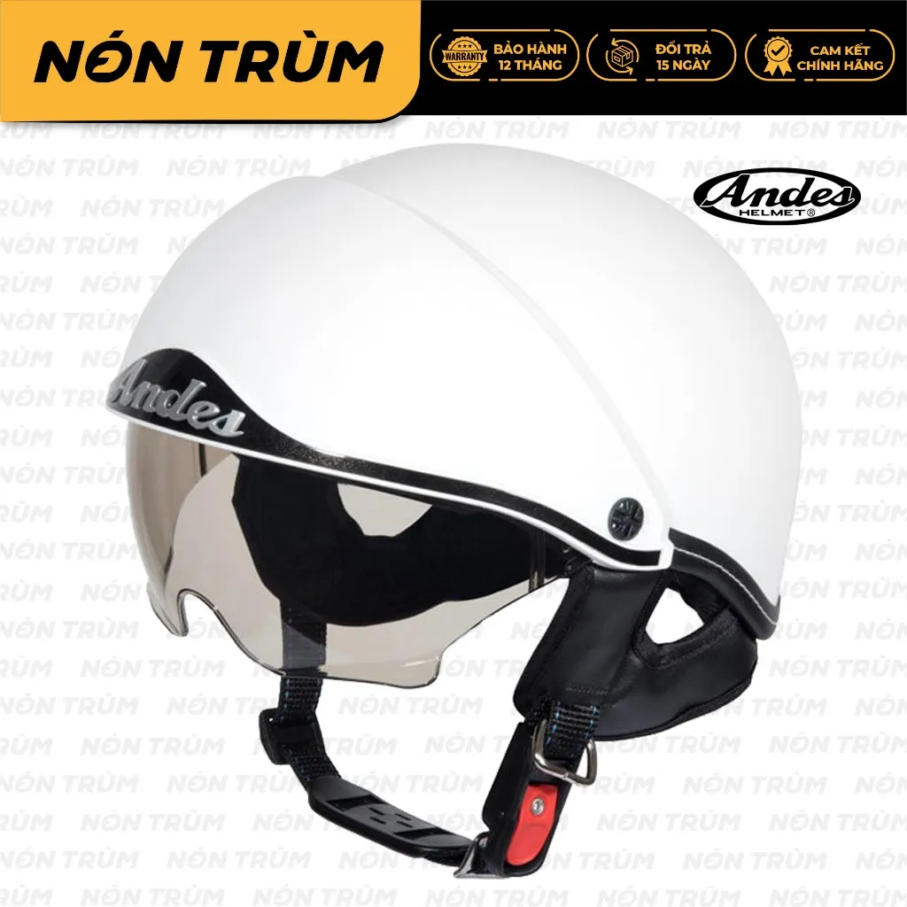 Ảnh Mũ bảo hiểm nửa đầu Andes 3s139 có kính âm chính hãng đi xe máy phân phối tại hệ thống Nón Trùm 3