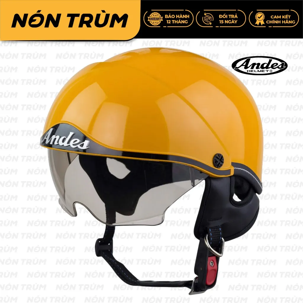 Ảnh Mũ bảo hiểm nửa đầu Andes 3s139 có kính âm chính hãng đi xe máy phân phối tại hệ thống Nón Trùm 4