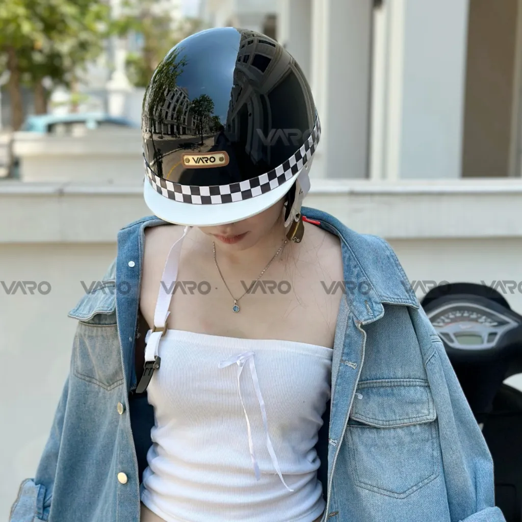 Ảnh Mũ bảo hiểm nửa đầu Bosozoku Japan Style nửa đầu vintage - Mũ bảo hiểm harley có ốp da kiểu Nhật Bản 3