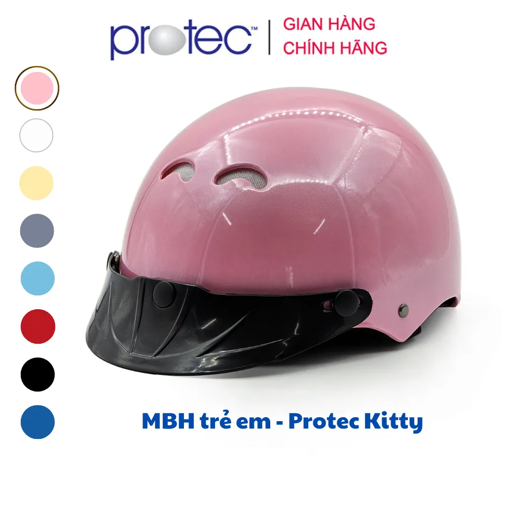 Ảnh Mũ bảo hiểm nửa đầu cho bé Protec Kitty đơn màu, an toàn, gọn nhẹ, nhiều màu sắc và thoáng khí 1