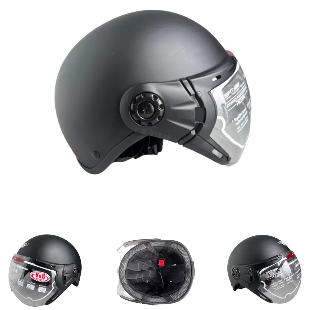 Ảnh Mũ bảo hiểm nửa đầu có kính - Siêu đẹp - V&S Helmet - VS105K - Vòng đầu 56-58cm - Hàng chính hãng -Bảo hành 12tháng 1