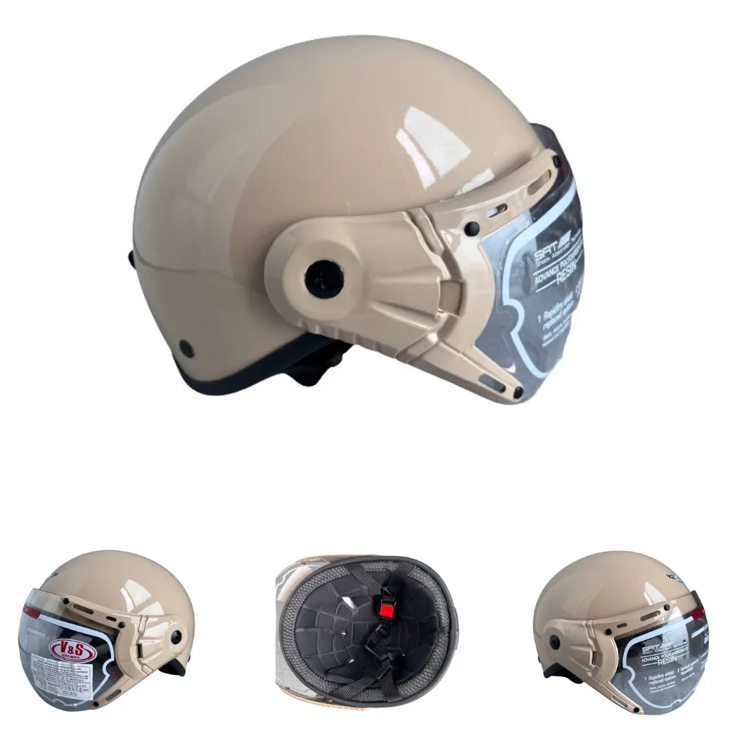Ảnh Mũ bảo hiểm nửa đầu có kính - Siêu đẹp - V&S Helmet - VS105K - Vòng đầu 56-58cm - Hàng chính hãng -Bảo hành 12tháng 3