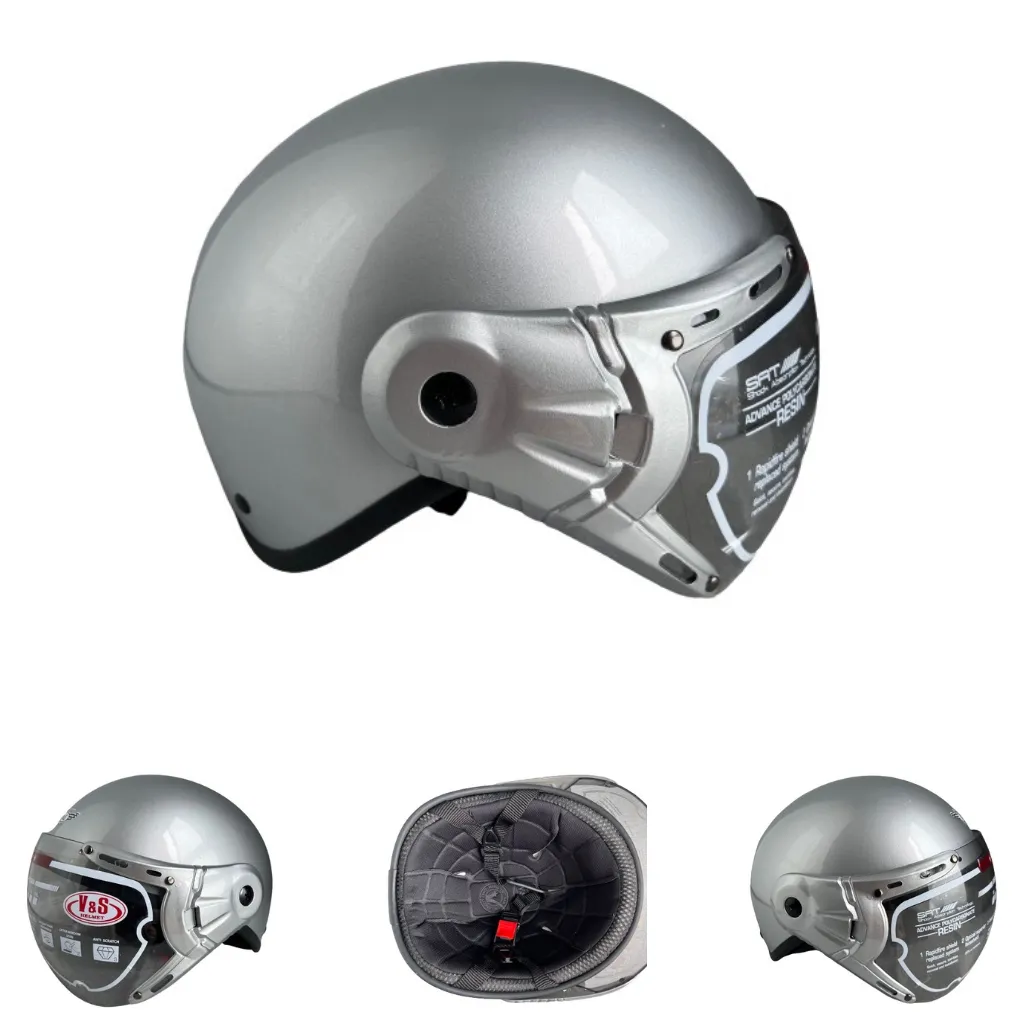 Ảnh Mũ bảo hiểm nửa đầu có kính - Siêu đẹp - V&S Helmet - VS105K - Vòng đầu 56-58cm - Hàng chính hãng -Bảo hành 12tháng 4
