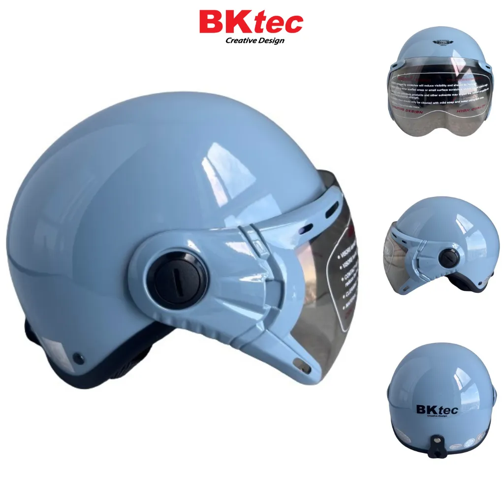 Ảnh Mũ bảo hiểm nửa đầu có kính siêu đẹp - Hàng chính hãng BKtec - BK6K - SJC - Vòng đầu 56-58cm - Bảo Hành 12 tháng 2