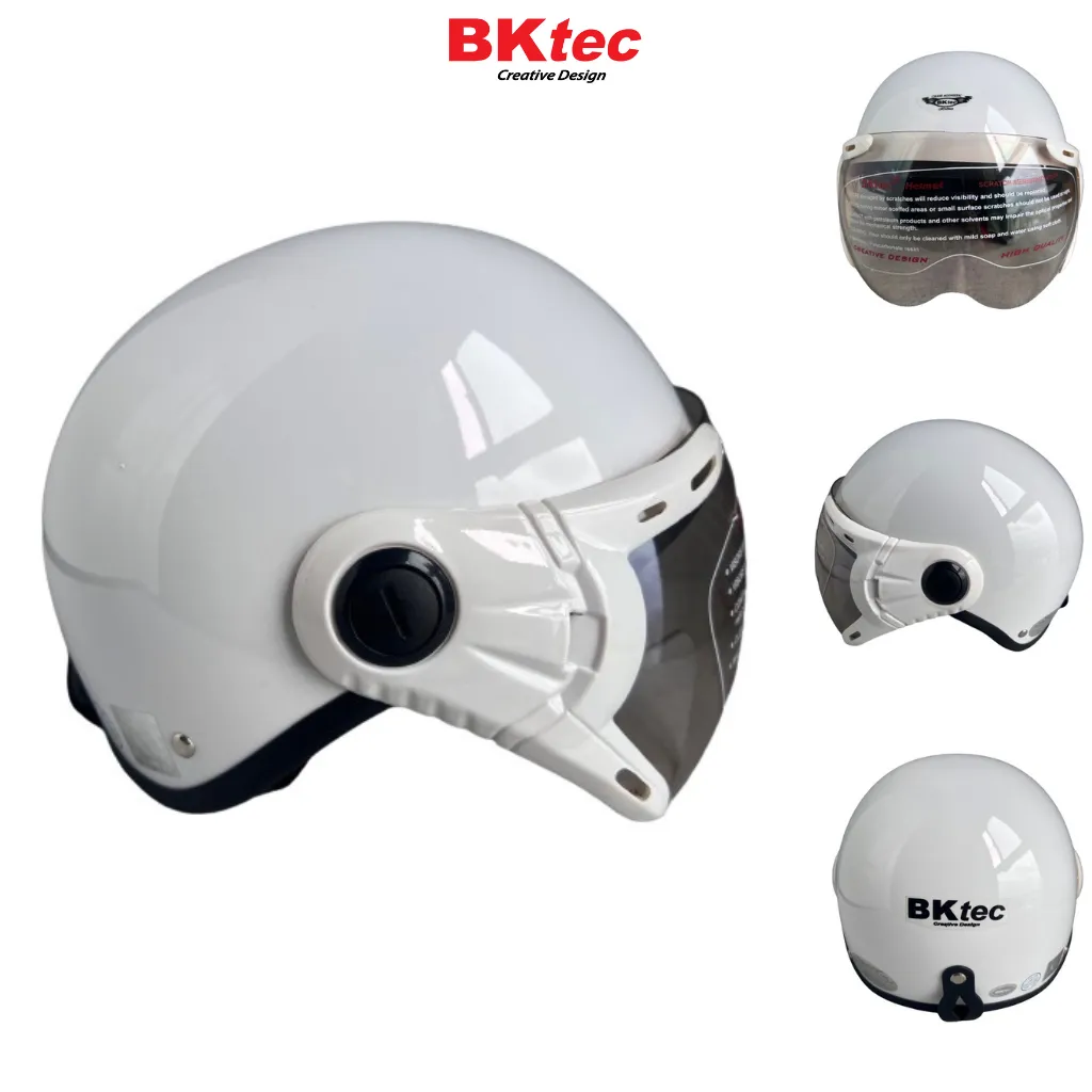 Ảnh Mũ bảo hiểm nửa đầu có kính siêu đẹp - Hàng chính hãng BKtec - BK6K - SJC - Vòng đầu 56-58cm - Bảo Hành 12 tháng 3