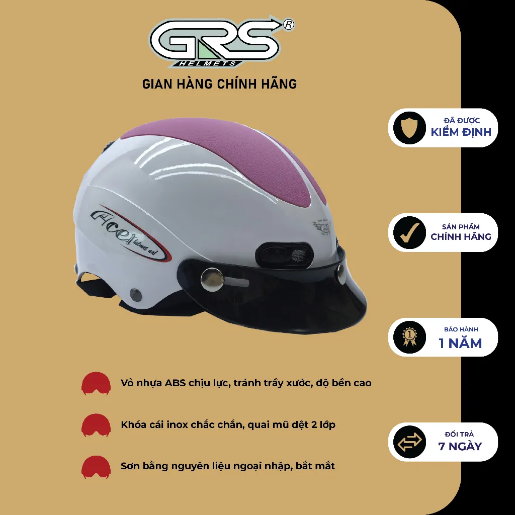 Ảnh Mũ bảo hiểm nửa đầu GRS A102 (nhiều màu) 4