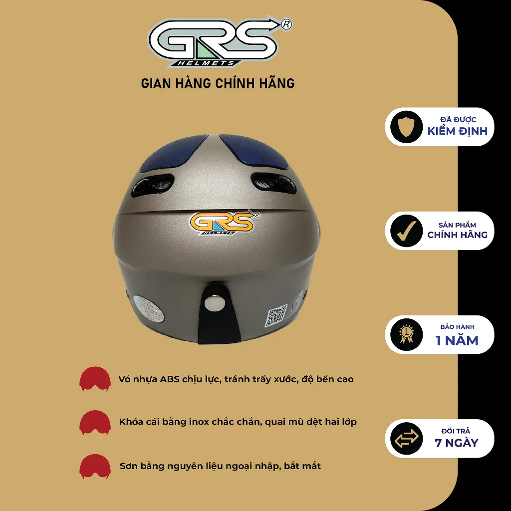 Ảnh Mũ bảo hiểm nửa đầu GRS A102K nhiều màu 3