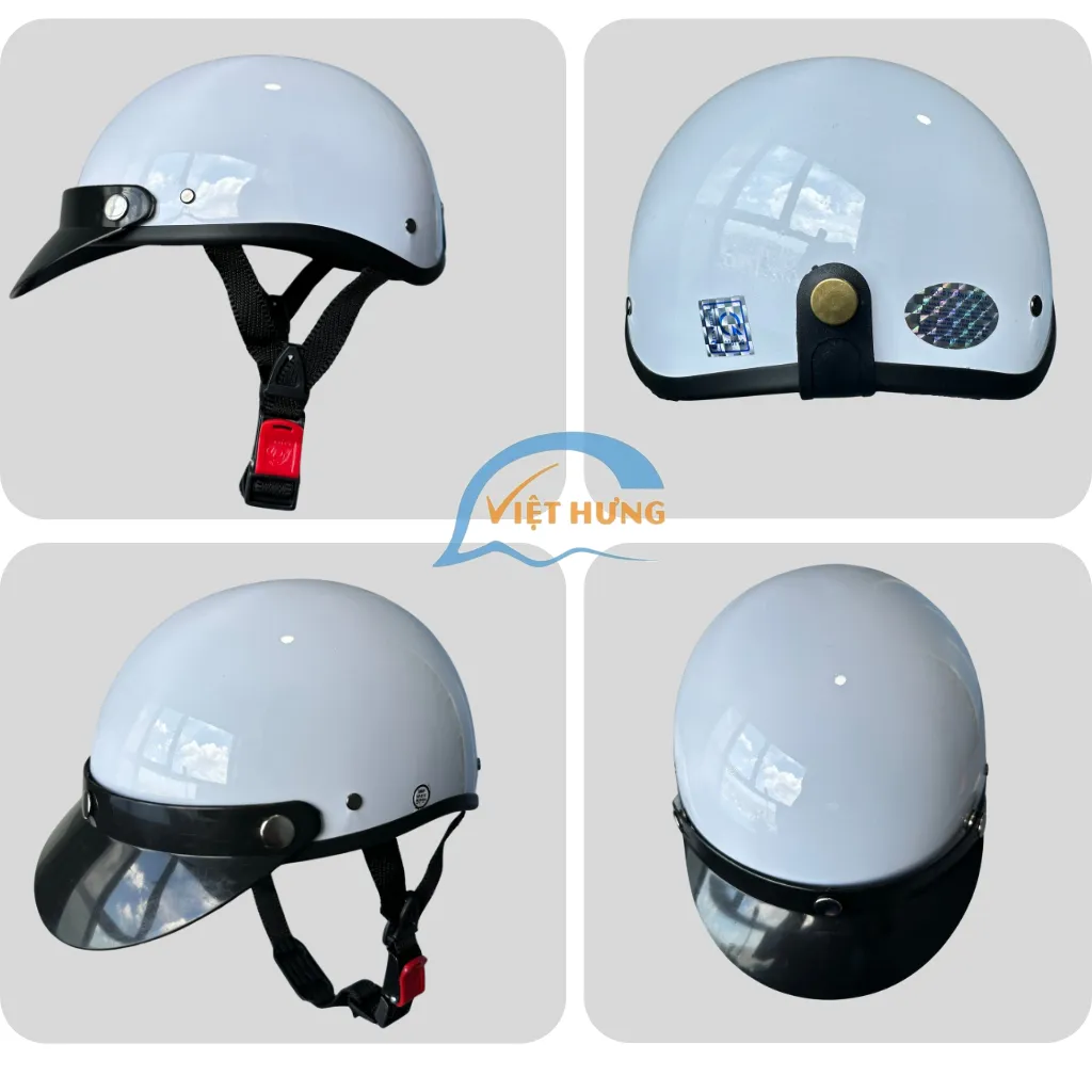 Ảnh Mũ bảo hiểm nửa đầu kèm lưỡi trai kiểu dáng đơn giản hàng chính hãng bảo hành 12 tháng 3