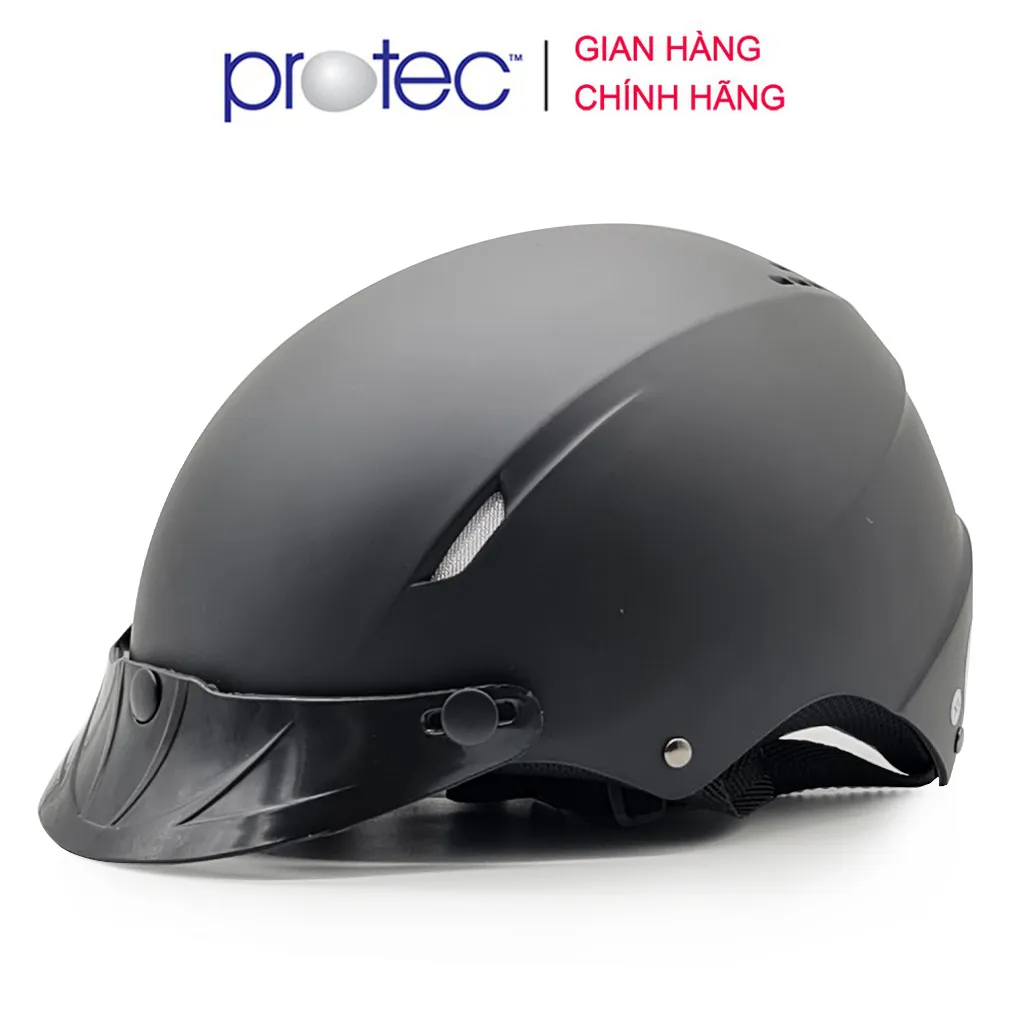 Ảnh Mũ bảo hiểm nửa đầu không kính Protec VIC, thời trang, an toàn, chắc chắn, êm nhẹ cho người đội 1