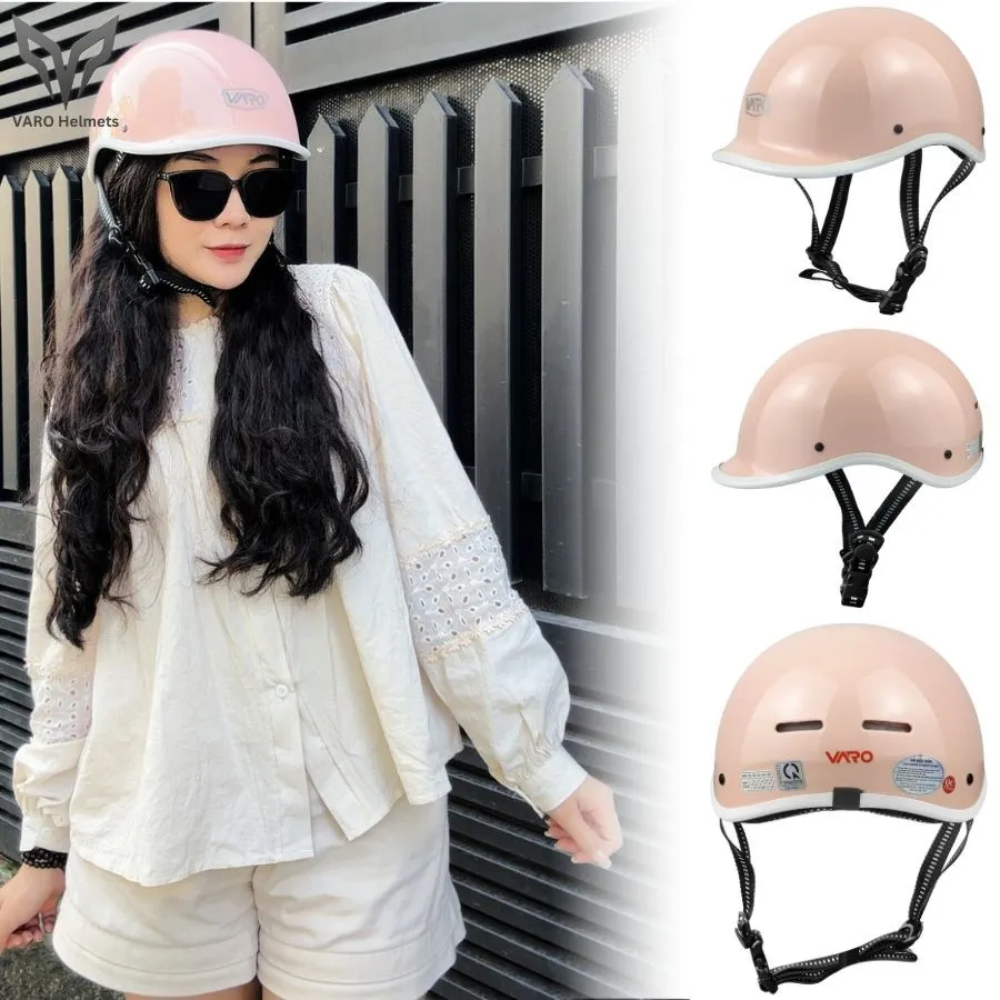 Ảnh Mũ Bảo Hiểm Nửa Đầu Kiểu Nhật Dáng Cá Heo VARO Freesize Cho Vòng Đầu 53-58cm - Chính Hãng 2