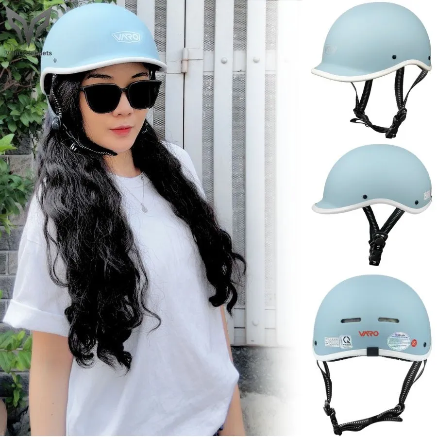 Ảnh Mũ Bảo Hiểm Nửa Đầu Kiểu Nhật Dáng Cá Heo VARO Freesize Cho Vòng Đầu 53-58cm - Chính Hãng 4
