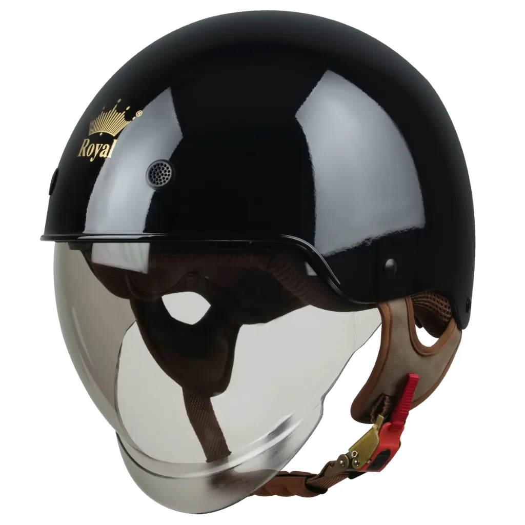 Ảnh Mũ Bảo Hiểm Nửa Đầu Kính Âm Royal Helmet M239 Trơn, Nón Bảo Hiểm 1/2 Royal Hàng Chính Hãng Bảo Hành 1 Năm Hợp Nam Nữ 3