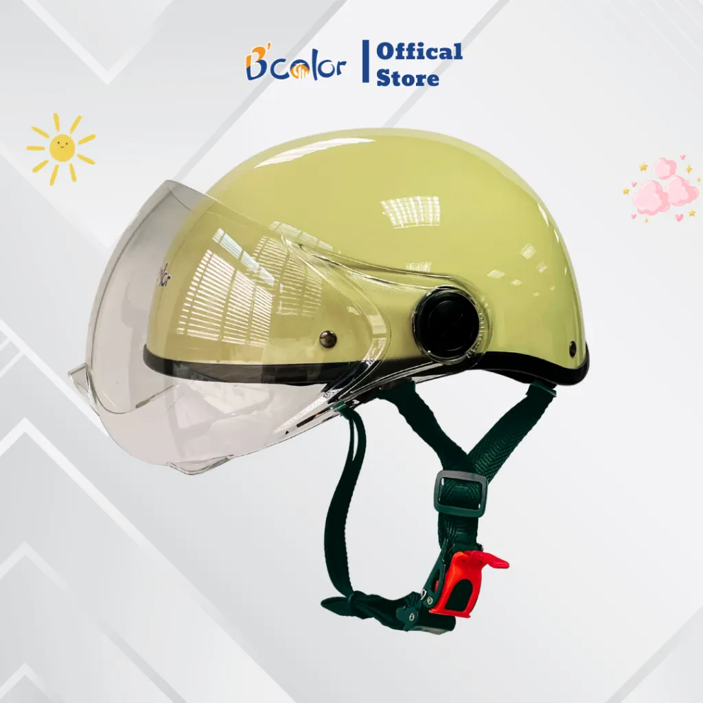Ảnh Mũ Bảo Hiểm Nửa Đầu Kính Chắn Gió, An Toàn, Thời Trang Chính Hãng B'color 3