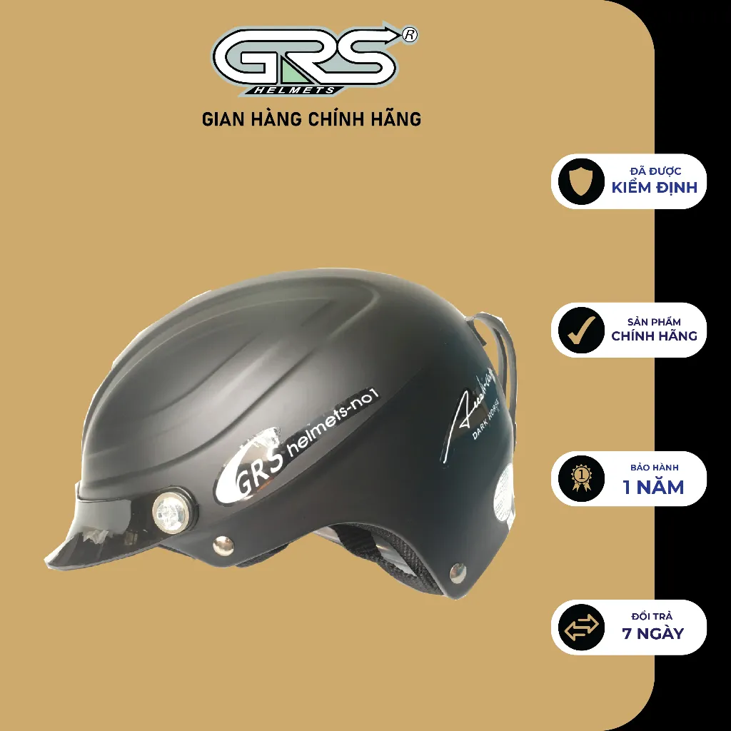 Ảnh Mũ bảo hiểm nửa đầu lưỡi trai size lớn GRS A860T 2