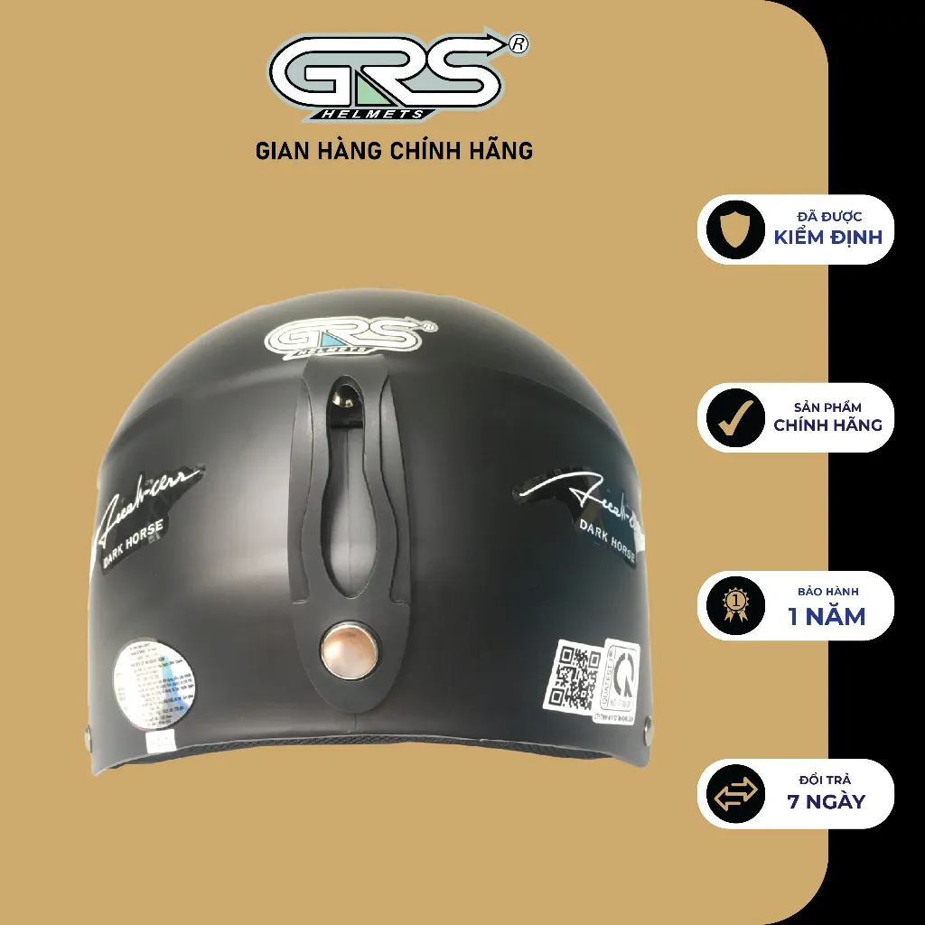 Ảnh Mũ bảo hiểm nửa đầu lưỡi trai size lớn GRS A860T 4