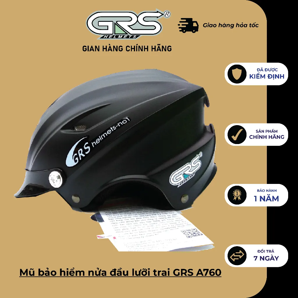 Ảnh Mũ bảo hiểm nửa đầu lưỡi trai GRS A760 (nhiều màu) 1