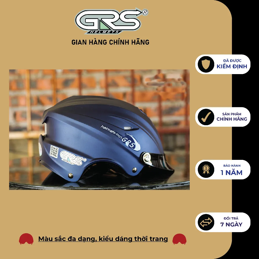 Ảnh Mũ bảo hiểm nửa đầu lưỡi trai GRS A760 (nhiều màu) 2
