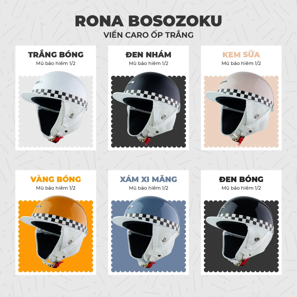 Ảnh Mũ Bảo Hiểm Nửa Đầu Rona Bosozoku Plus Chính Hãng Phong Cách Nhật Bản Vintage Cho Nam Nữ Đi Xe Máy 3