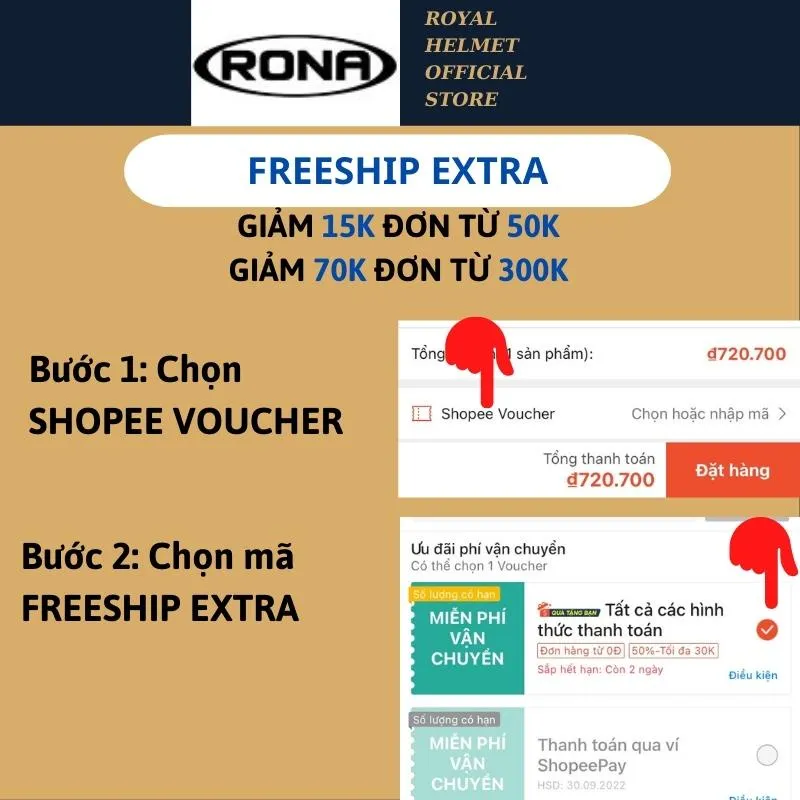 Ảnh Mũ bảo hiểm nửa đầu Rona haly luxury kèm kính phi công đồng tặng tai mèo cho nam và nữ đi xe máy 3