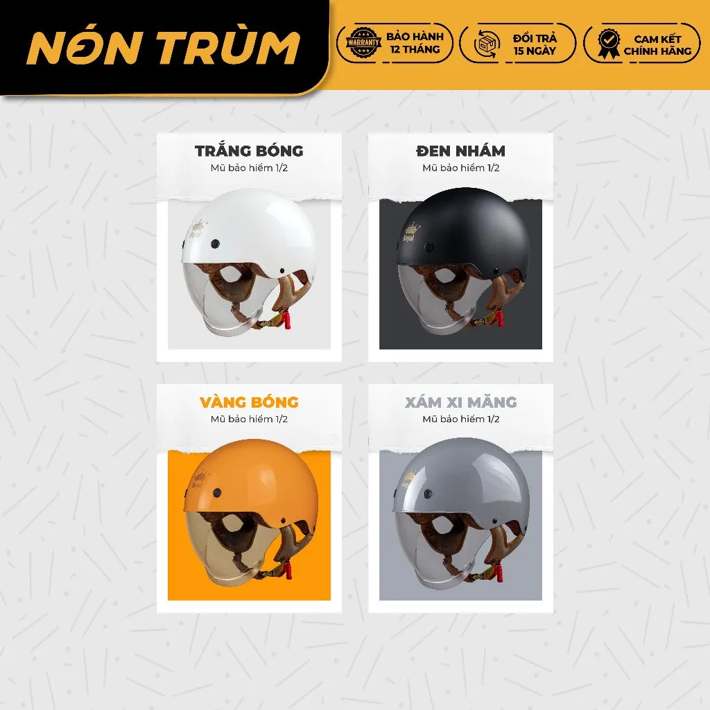 Ảnh Mũ bảo hiểm nửa đầu Royal M239 kính âm che mặt size M L XL XXL cho nam và nữ đi xe máy chính hãng 2