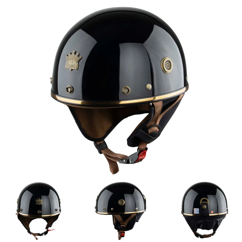 Ảnh Mũ Bảo Hiểm Nửa Đầu Royal M379 - Đệm Tai Tháo Rời -Tặng Kèm Lưỡi Trai - Kiều Dáng Classic - CHÍNH HÃNG -Bảo Hành 12Tháng 4