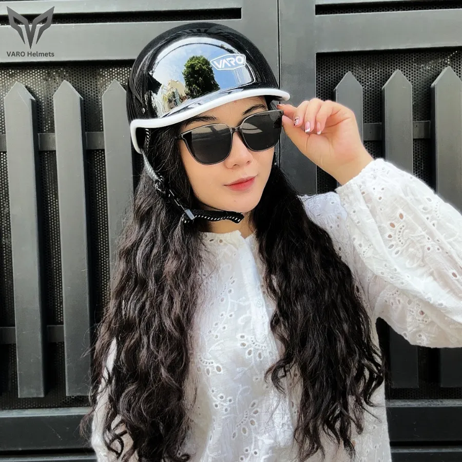 Ảnh Mũ Bảo Hiểm Nửa Đầu VAROHELMET Kiểu Nhật Dáng Cá Heo Freesize Cho Vòng Đầu 54-58cm-Bảo Hành 12 Tháng 4