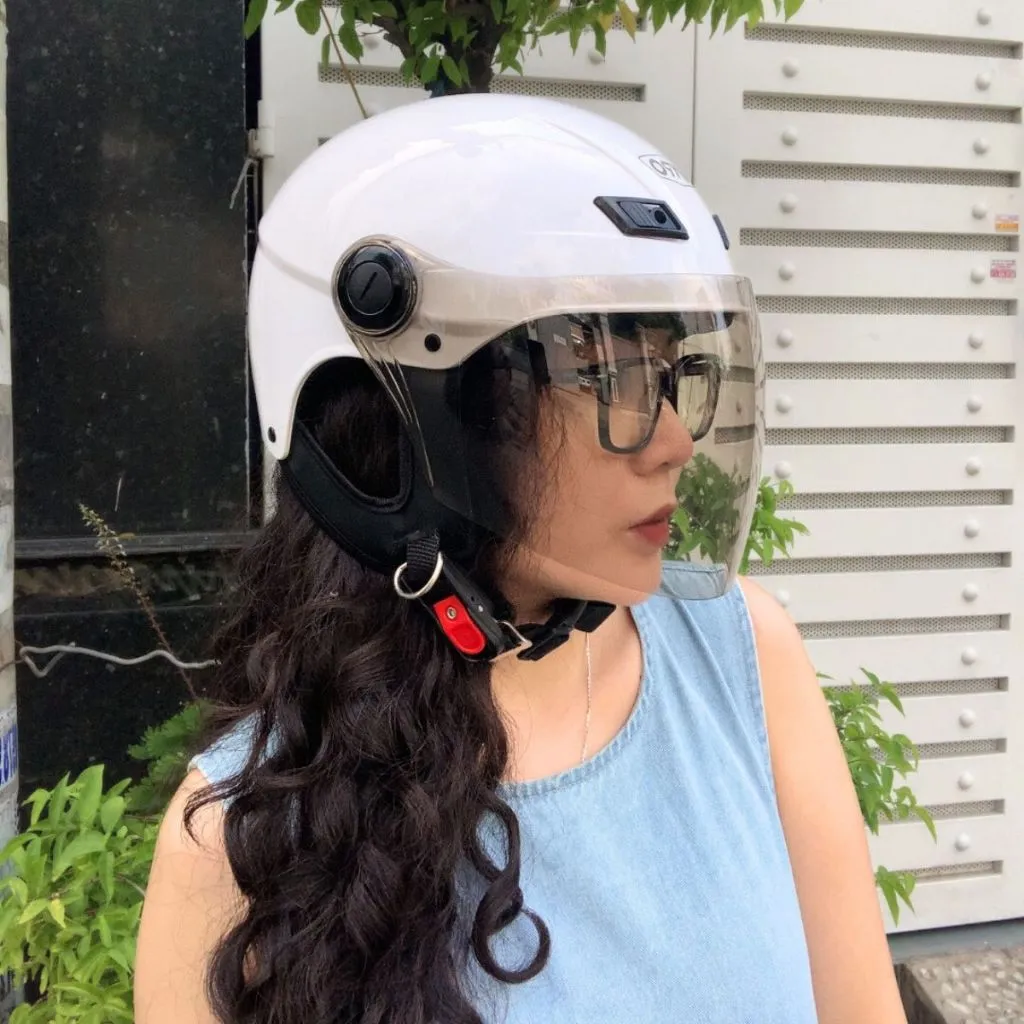 Ảnh Mũ bảo hiểm nửa đầu có kính Varo A31 Trơn - Chính hãng - Bảo hành 1 năm 4