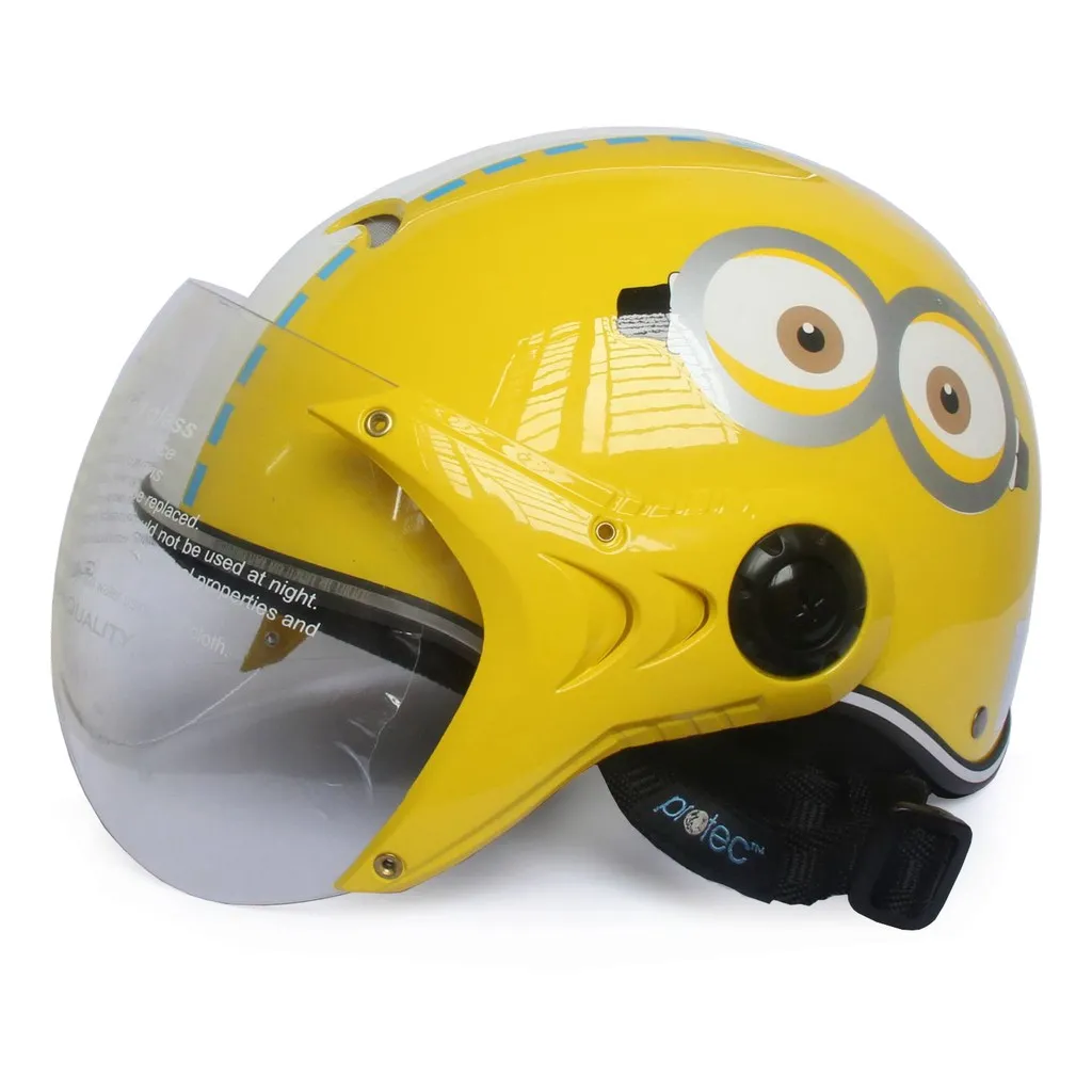 Ảnh Mũ bảo hiểm trẻ em 1/2 đầu có kính Protec KITTY, họa tiết Minion, an toàn, siêu nhẹ 2