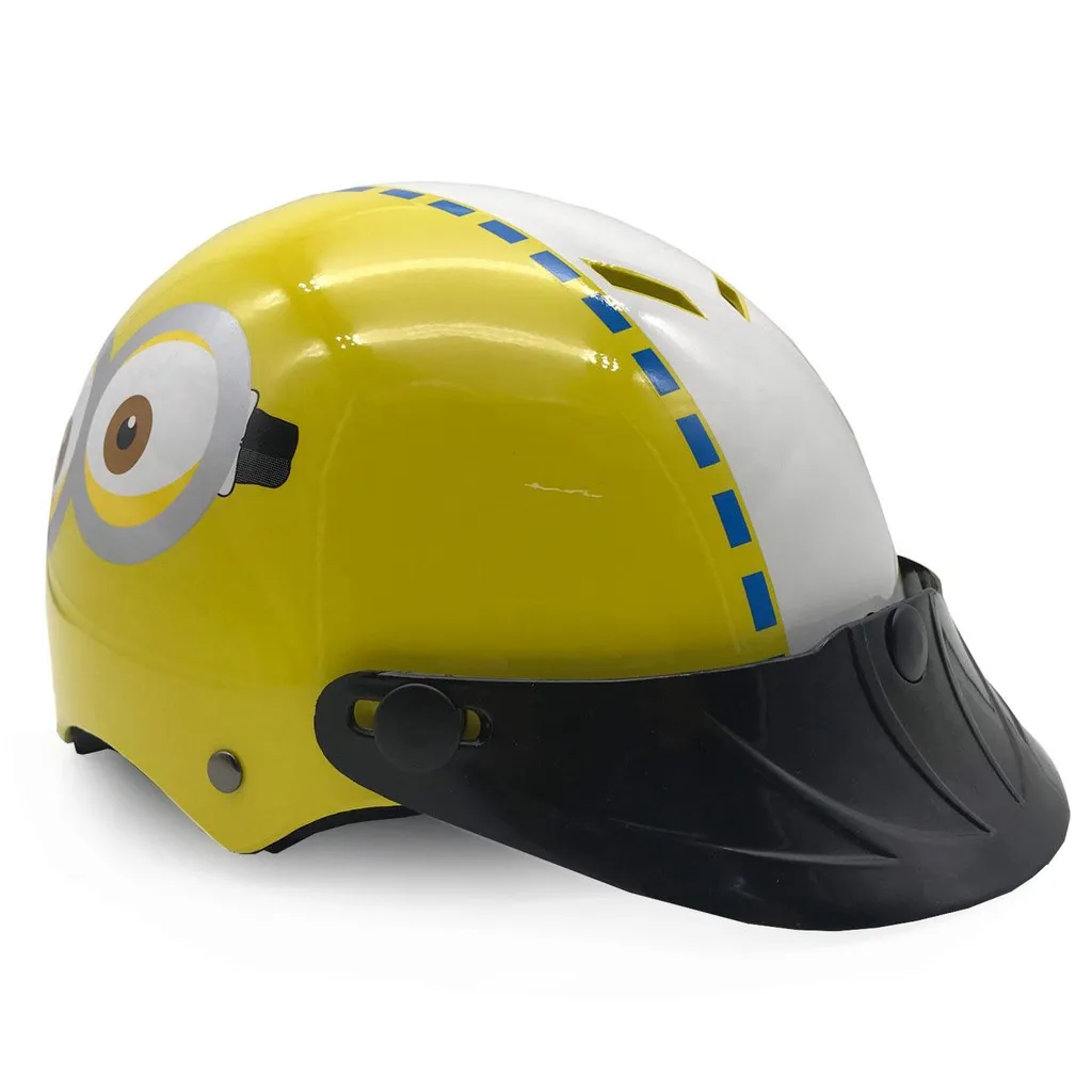 Ảnh Mũ Bảo Hiểm Trẻ Em 1/2 Đầu Không Kính Protec KITTY Họa Tiết Minion Sinh Động, Dễ Thương 4