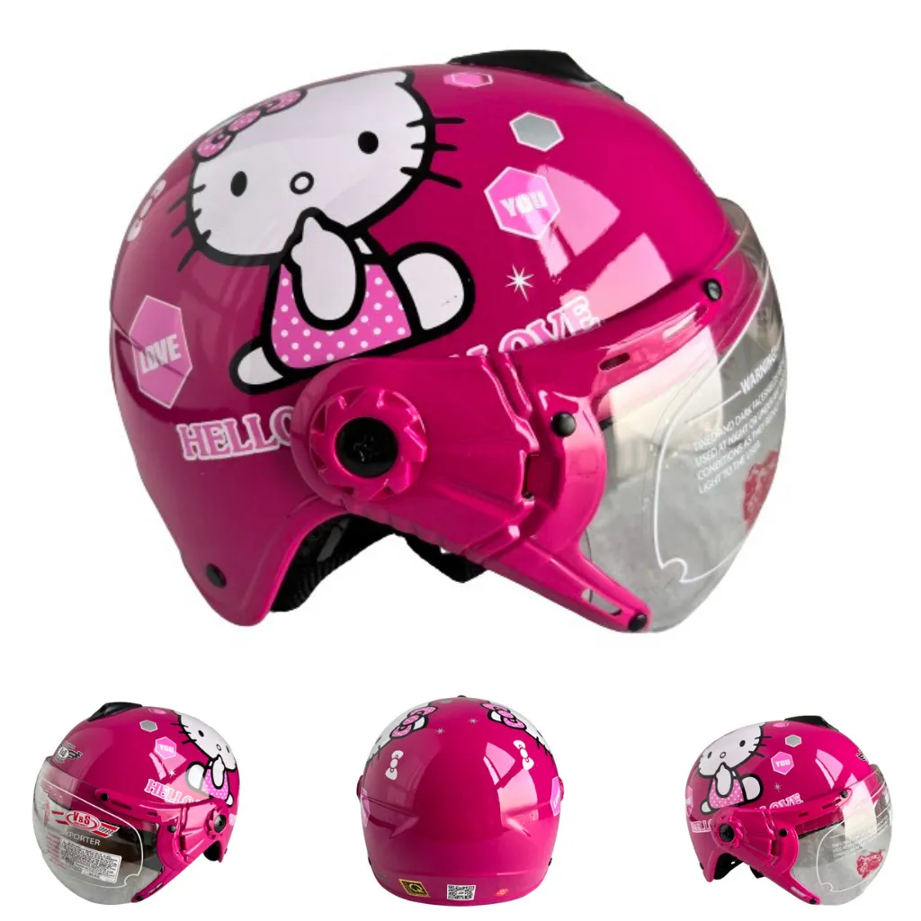 Ảnh Mũ bảo hiểm trẻ em có kính Hello kitty - công chúa - siêu nhân cho bé 3-6 tuổi V&S - dưới 18kg - VS103KS - có nhiều màu 3