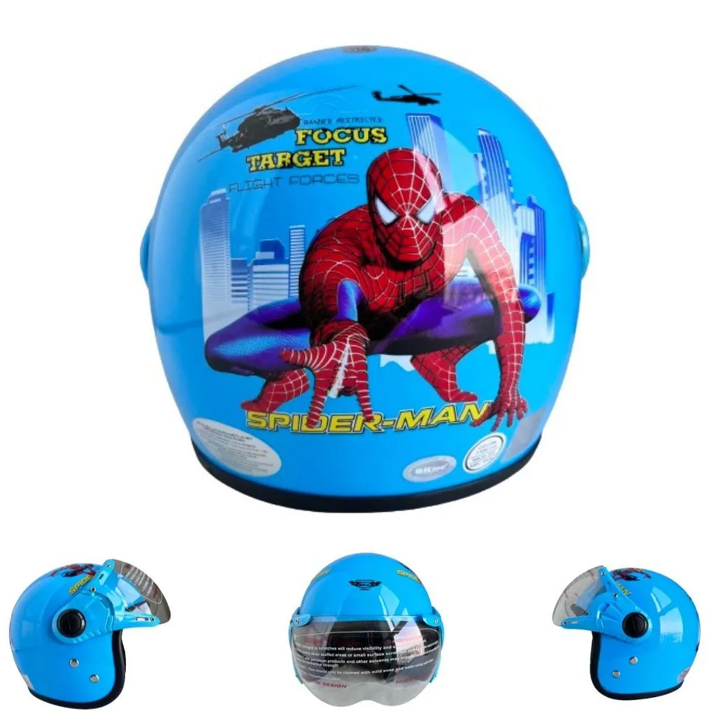 Ảnh Mũ bảo hiểm trẻ em trùm đầu - BKtec BK32 Spider Man - Dành cho bé Nặng dưới 25kg - Bé từ 4 đến 8 tuổi - Vòng đầu 50-52cm 2