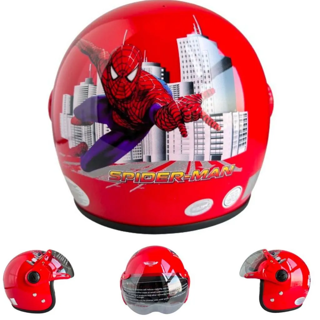 Ảnh Mũ bảo hiểm trẻ em trùm đầu - BKtec BK32 Spider Man - Dành cho bé Nặng dưới 25kg - Bé từ 4 đến 8 tuổi - Vòng đầu 50-52cm 4