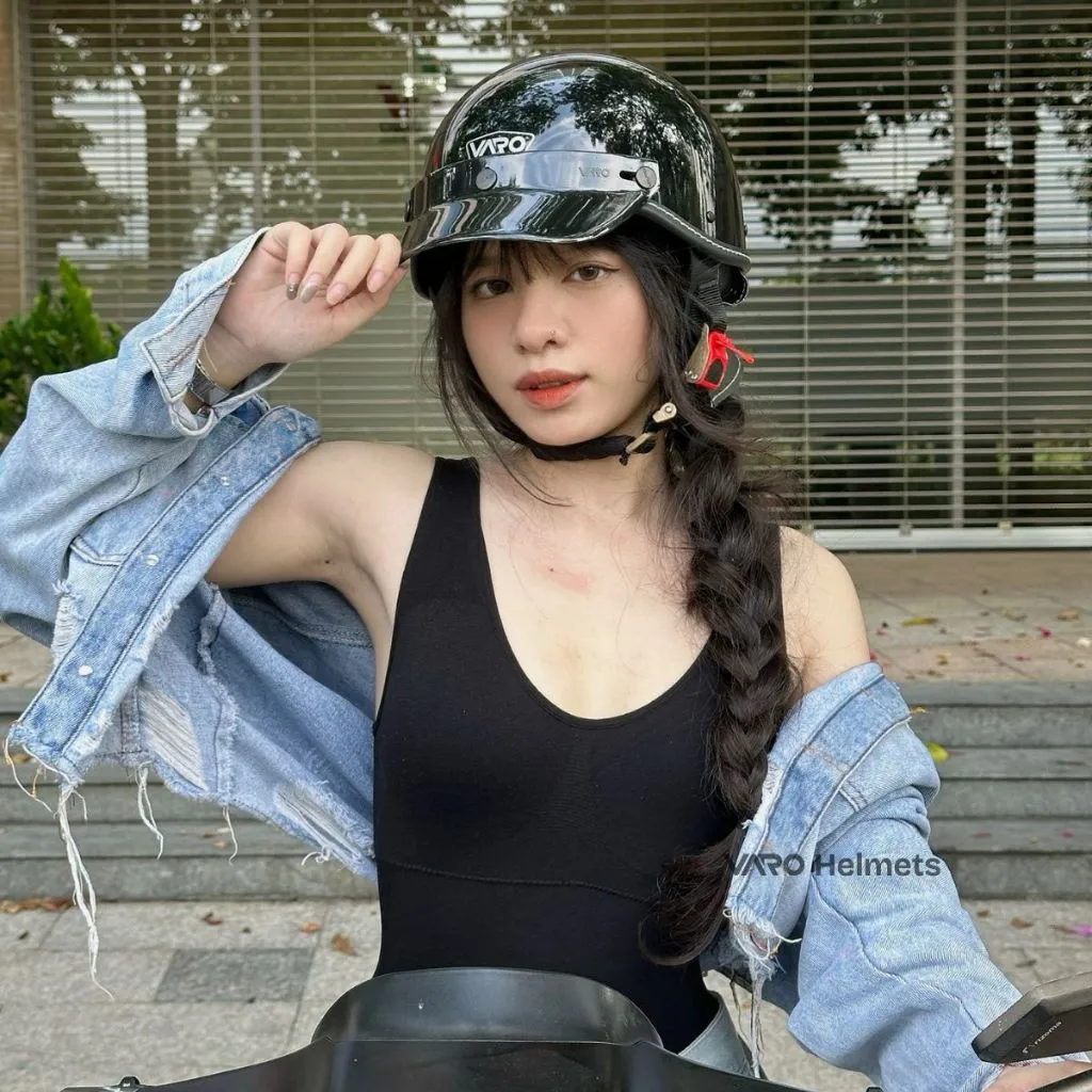Ảnh Mũ Bảo Hiểm VARO Kraft Retro phong cách cổ điển lưỡi trai vintage 3