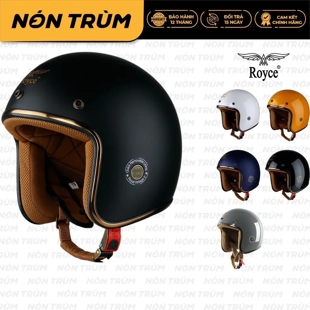 Ảnh Mũ bảo hiểm xe máy 3/4 Royce XH15 nhỏ gọn phù hợp cho cả nam và nữ 1