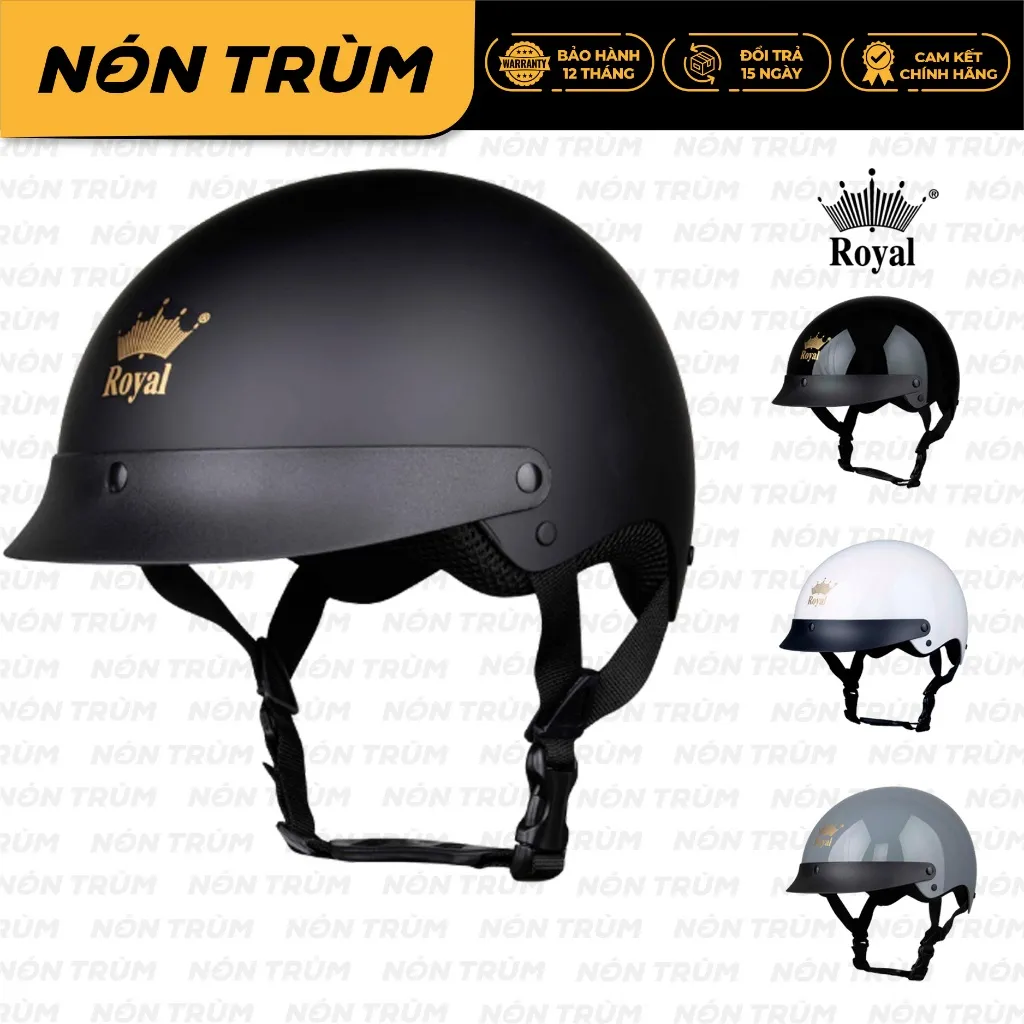 Ảnh Mũ bảo hiểm xe máy nửa đầu Royal M162 có lưỡi trai dành cho cả nam và nữ chính hãng 1