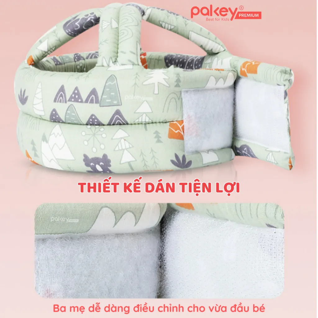 Ảnh Mũ Bảo Vệ Đầu Cho Bé PAKEY An Toàn, Mũ Bảo Hộ Tập Đi Lõi Bông Êm Ái Trẻ Em 4