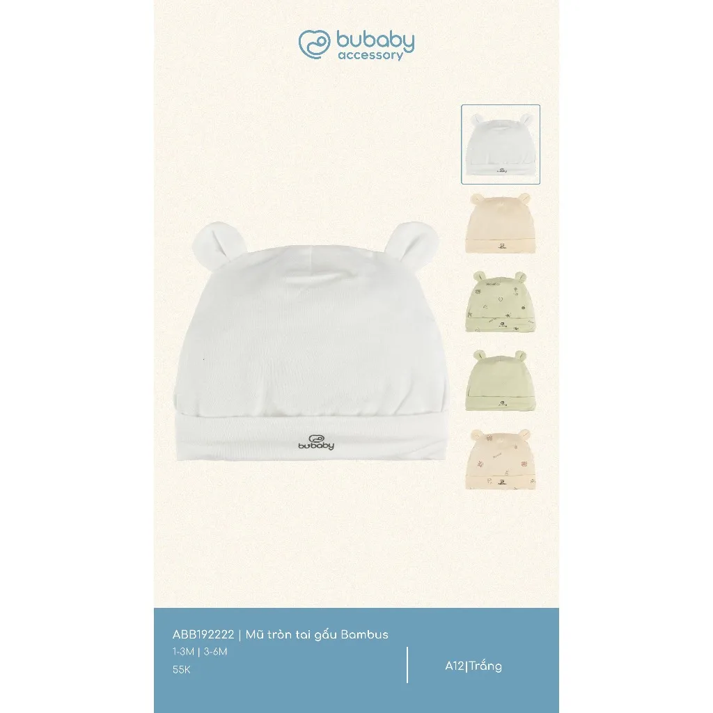 Ảnh Mũ tròn tai gấu Bambus Bubaby cho bé yêu 3
