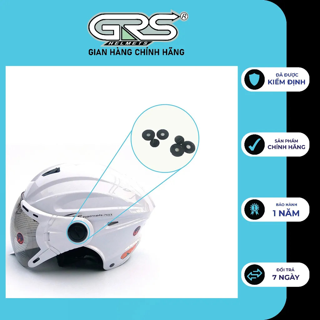 Ảnh MUA 2 GIẢM 7%-Bộ ốc vít nhựa gắn kính, phụ kiện gắn mũ nón bảo hiểm GRS chính hãng 2