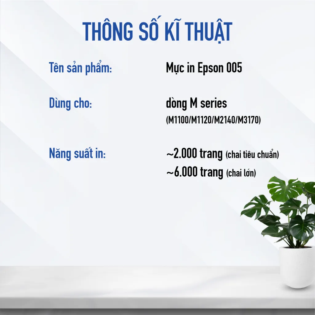 Ảnh Mực In Chính Hãng Epson 005 Dùng Cho Máy M1100/M1120/M1170/M2140/M2170/M3170 Gốc Dầu Chống Lem Và Nhoè 1